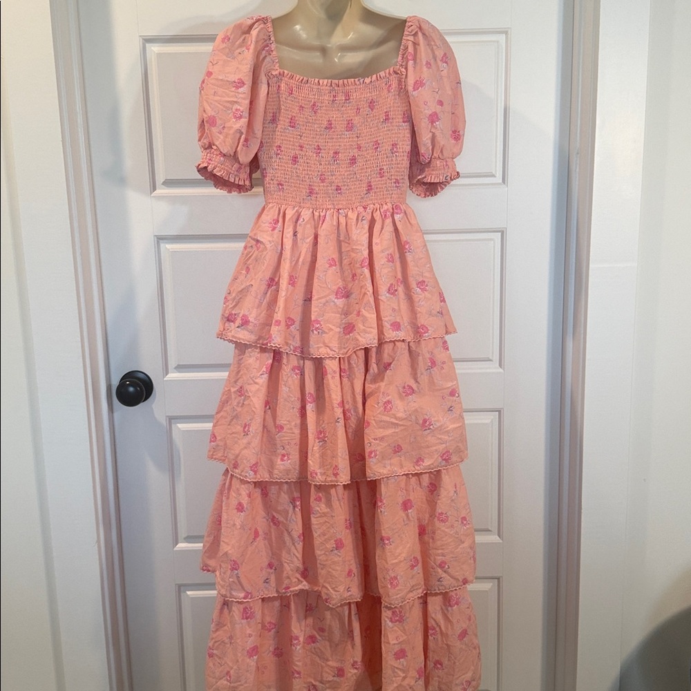 LoveShackFancy x Target Collab Ruched Bodice Maxi with tiered bottom XXS - Picture 5 of 5